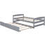 Lit plateforme gris avec lit gigogne efficace - Aménagement de chambre à coucher-1297548455