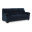 Canapé Simy, accoudoirs coussinés, polyester velours côtelé bleu marine de 83 pouces