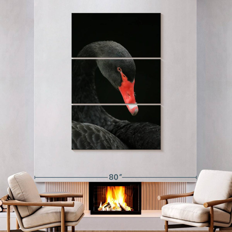 Brampt Black Swan Head, 74" H x 48" W