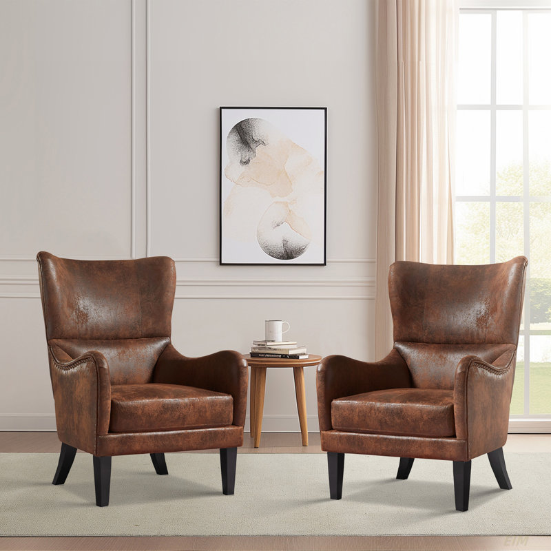 Adetola 27" Wide Polyester Wingback Chair