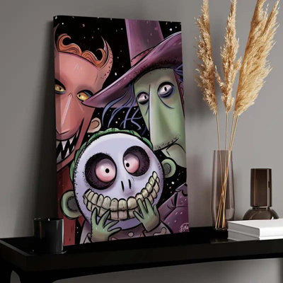30 "20 1pc, affiche encadrée sur toile" The Nightmare avant Noël "avec cadre en bois Jack Skellington Sally & Oogie Boogie, parfait pour le salon, la chambre à coucher