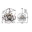 Lustre cage noire 15 lumières avec cristaux transparents suspendus-29552697