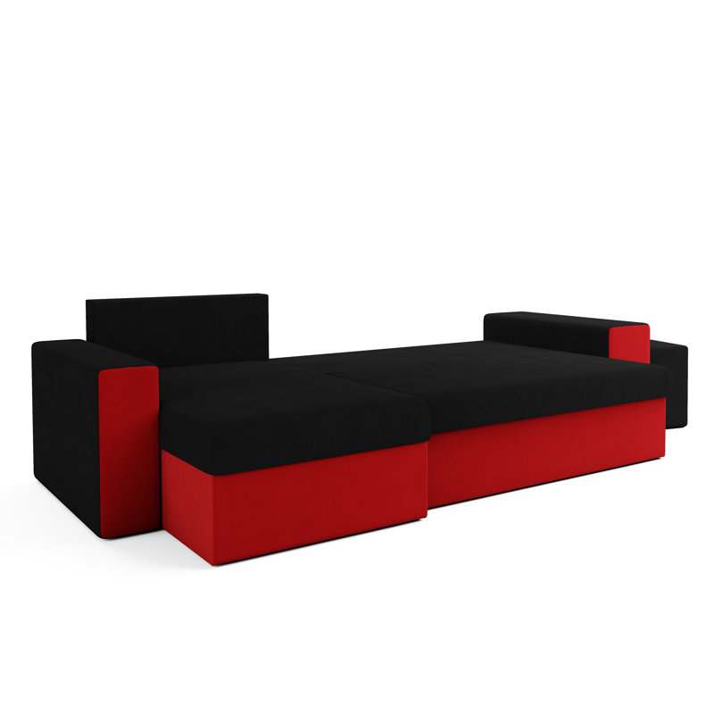 Stavrica 3 Seater Corner Sofa , Left -sided, Red/Black - Rainbow15/Rainbow22