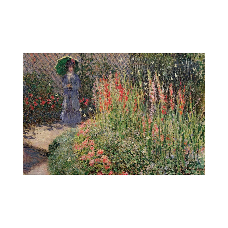 Rounded Flower Bed, 1876 by Claude Monet - 1 Piece Wrapped Canvas Painting, 30.48 cm H x 45.72 cm W
