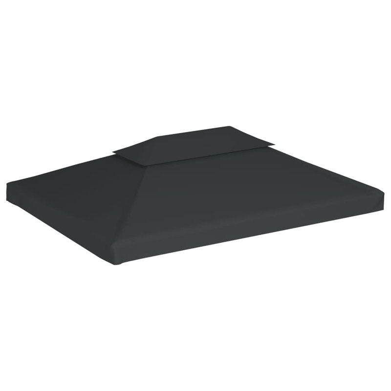 Auvent de remplacement en tissu anthracite pour pavillon de jardin, Gris foncé