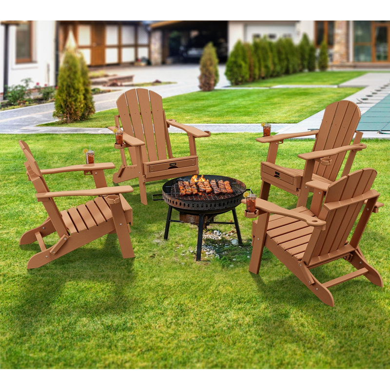 Chaise Adirondack pliante en teck PEHD