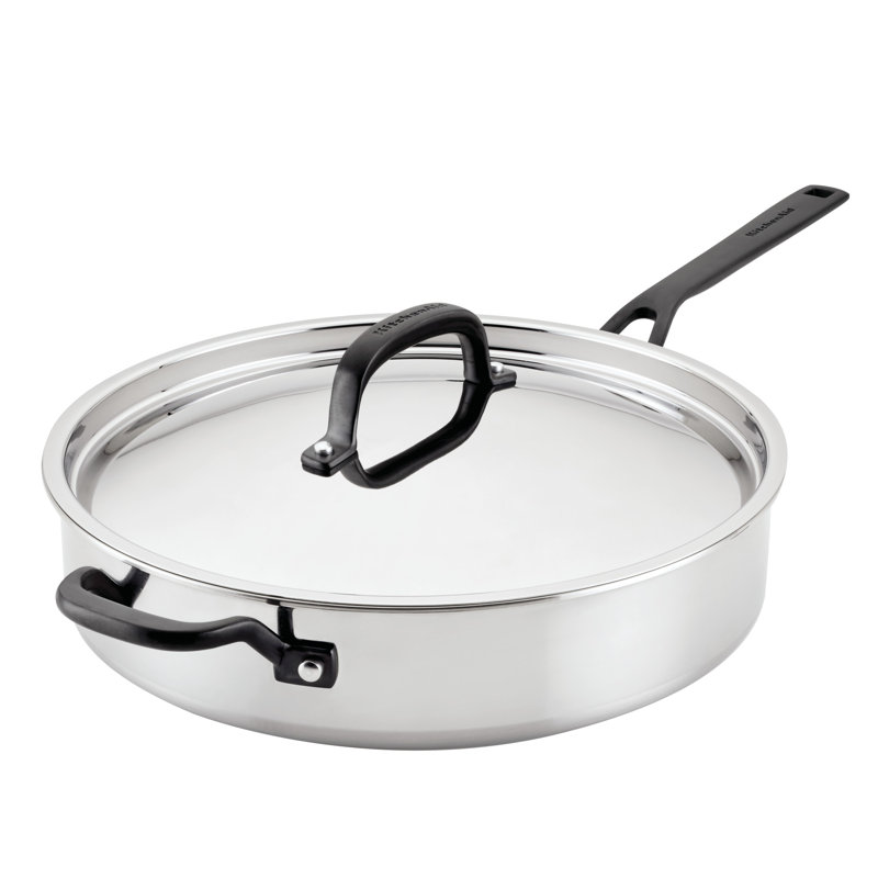 KitchenAid® 5-Ply Clad Stainless Steel Induction Saute Pan with Lid, 5-Quart