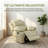 Beige Manual Function Recliner | Breathable Leather | 110-115 ° Reclining | Solid Wood Frame-1758263598