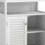 Armoire de salle de bain autoportante, armoire de rangement au sol, armoire de rangement de salle de bain blanche avec portes à volets amovibles