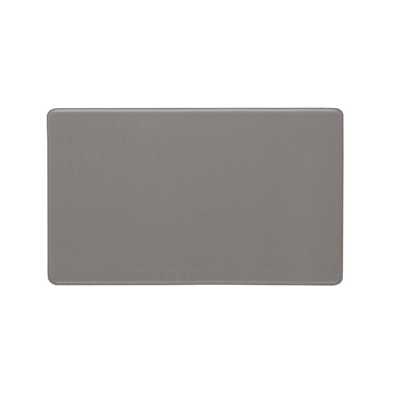 Gray 48" PVC Basketweave Anti-Fatigue Kitchen Mat