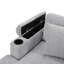 Canapé modulaire moderne en forme de U avec porte-gobelets intégrés, espace de rangement et ports USB pour un salon confortable et organisé