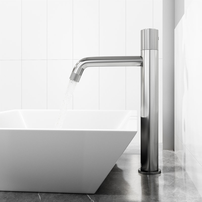 Robinet de vasque de salle de bain à bouton unique Apollo, Chrome