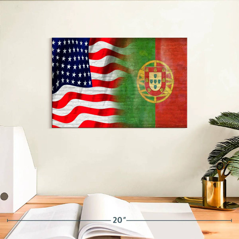 'USA And Portugal, 8" H x 12" W