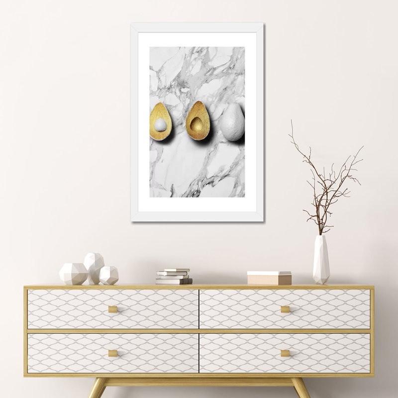 Nature morte III d'Alexandre Venancio - impression d'art graphique, H 24 po x l 16 po x P 1 po, Papier encadré blanc, Blanc