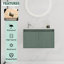 Armoire de salle de bain murale moderne, 30 pouces, fonction de fermeture en douceur, couleur de vague, évier en résine en forme de goutte pour les petites salles de bain