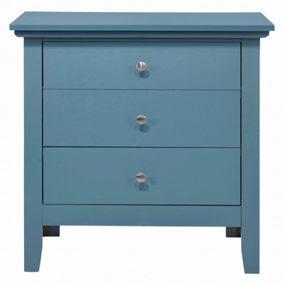 Teal Storage Bedroom Nightstand
