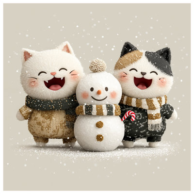 Coussins mignons avec un bonhomme de neige