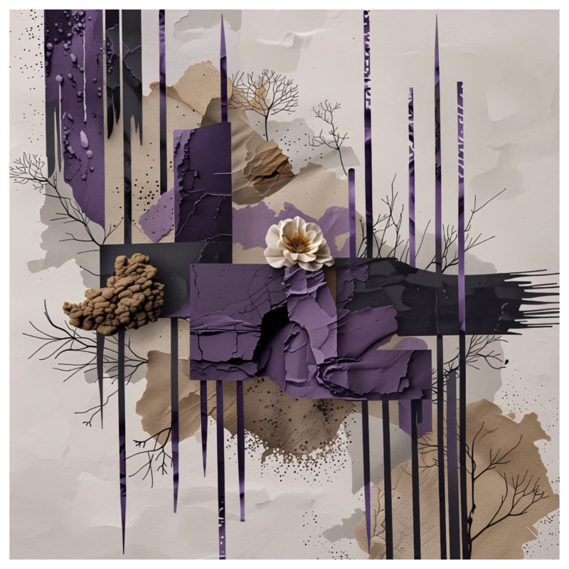 Textured Abstract Collage Shower Curtains Extra Long, L 70 po x H 84 po