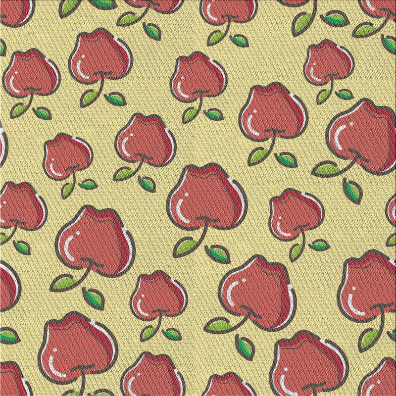 Tapis jaune/rose à motifs, Carré 5 pi