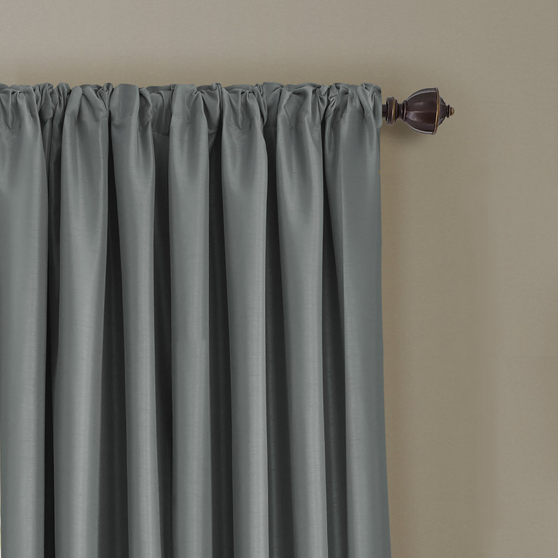 Rideau simple occultant Ardmore, Bleu acier, l 52 po x L 108 po