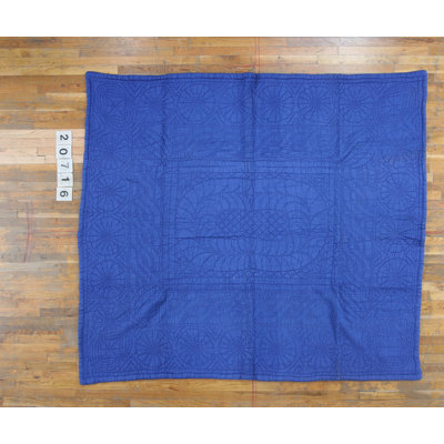 Antique Quilt Wool Blue Needlework Rug