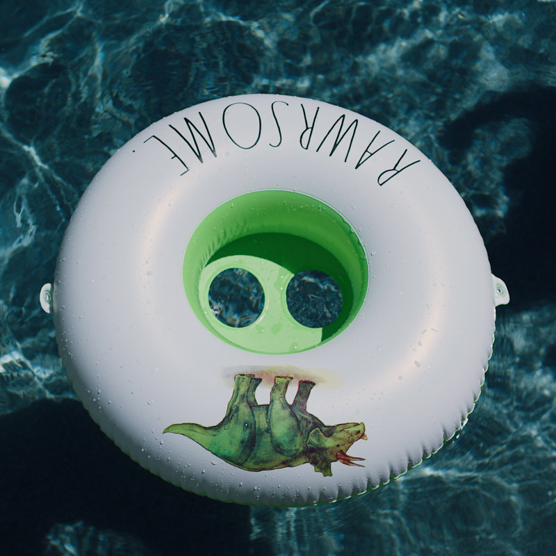 Rae Dunn: Rawrsome - Flotteur pour tout-petit avec auvent, anneau d'eau gonflable de 27 po, auvent amovible, 18 mois et plus