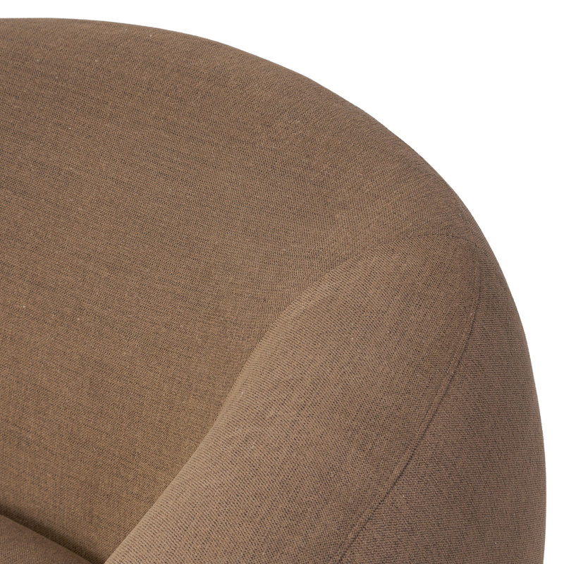 Channing Swivel Barrel Chair, Brown Polyester Blend