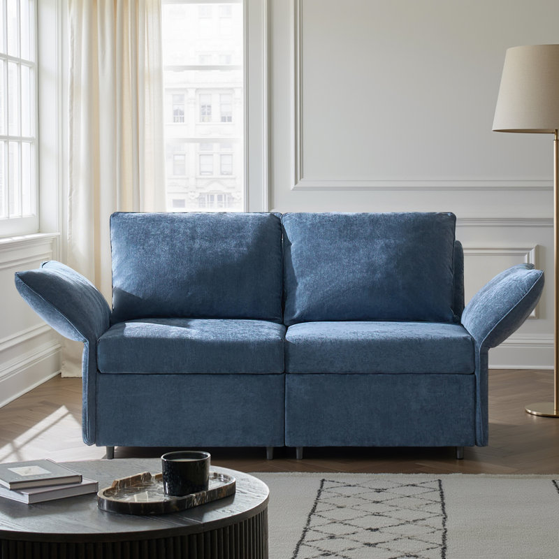 Woodring 2-Piece Upholstered Sectional, Navy