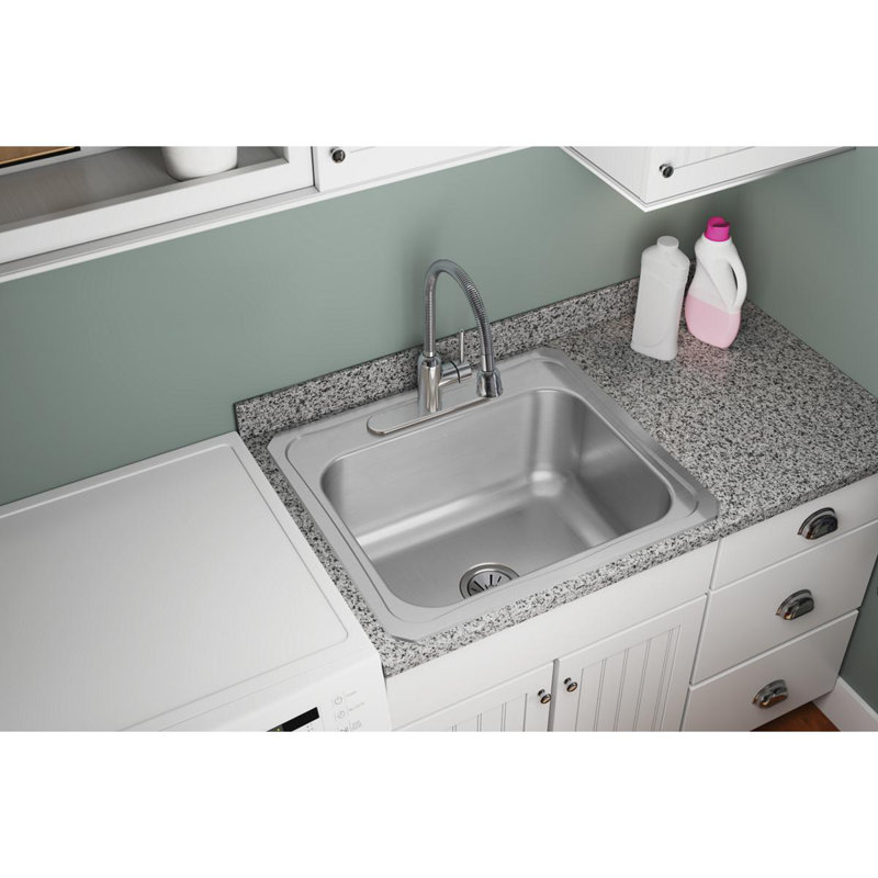 Gourmet 25" L x 22" W Drop-in Kitchen Sink, 0 hole