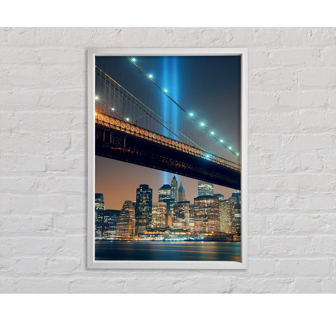 Twin Tower Remembrance Through The Bridge - Einzelner Bilderrahmen Kunstdrucke auf Leinwand