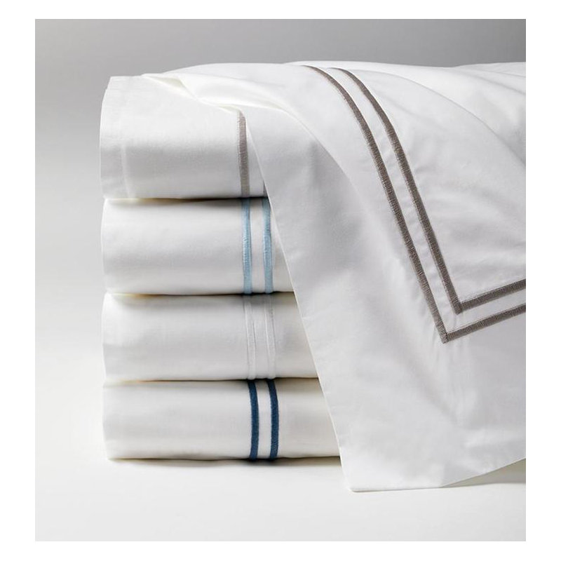 Grande Hotel Percale Flat Sheet, King Flat Sheet, White/Gray