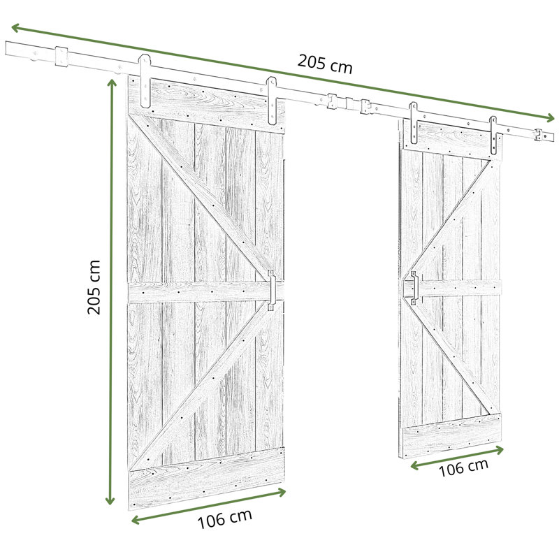 Door, 212cm x 205cm, Brown/Black