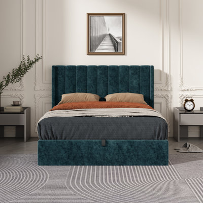 Daizia Lift Up Storage Platform Bed with Wingback Headboard