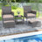 5 Pcs Patio Conversation Set With Soft Cushions Ottomans & Tempered Glass Top Table