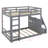 Bunk Bed with APP-Controlled 7-Color LED Lights, USB Ports, Shelves and 2  Drawers-1811547223