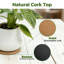 Ensemble de 3 soucoupes à plantes en liège - Sous-verres absorbants de 8 pouces et plateaux d'égouttement pour pots de fleurs d'intérieur, protection de table et de plancher