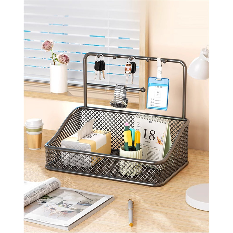 Rangement de bureau en métal Arterburn, Noir