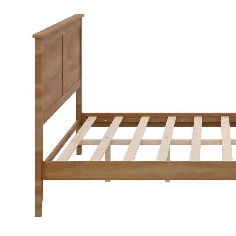 Lit plateforme contemporain en bois massif avec support en lattes de bois robuste pour une durabilité durable