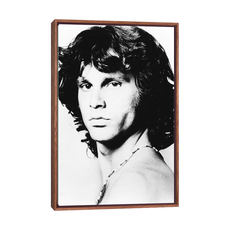 Jim Morrison Pose I by Radio Days - Print on Canvas, Classic Brown Wood Framed, 101.6 cm H x 66.04 cm W