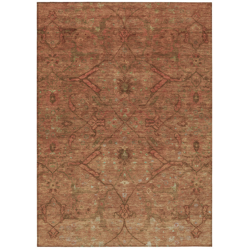 Machine Washable Indoor/Outdoor Efimenko ACN2299 Global Rug, Rectangle 8' x 10'