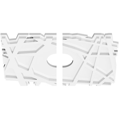 Médaillon de plafond contemporain en PVC de qualité architecturale, l 20 po x H 13 3/8 po x P 3 po x P 7 po x P 1 po