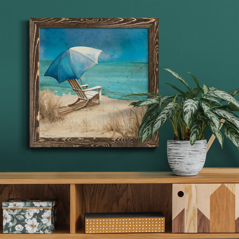 Weather I - Peinture sur toile encadrée, H 20 po x l 20 po x P 1,5 po, Encadré de bois de noyer