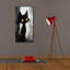«Chat noir avec de grands yeux jaunes» par Momart, art mural sur toile, 20 po x 40 po