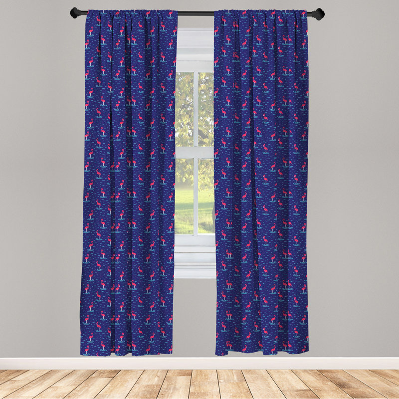 Flamingo Semi-Sheer Rod Pocket Sliding Panel, 28" x 95"