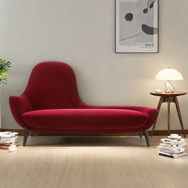 Fauteuil inclinable léger en flanelle de luxe, Rouge, Orienté à gauche (vu de face)