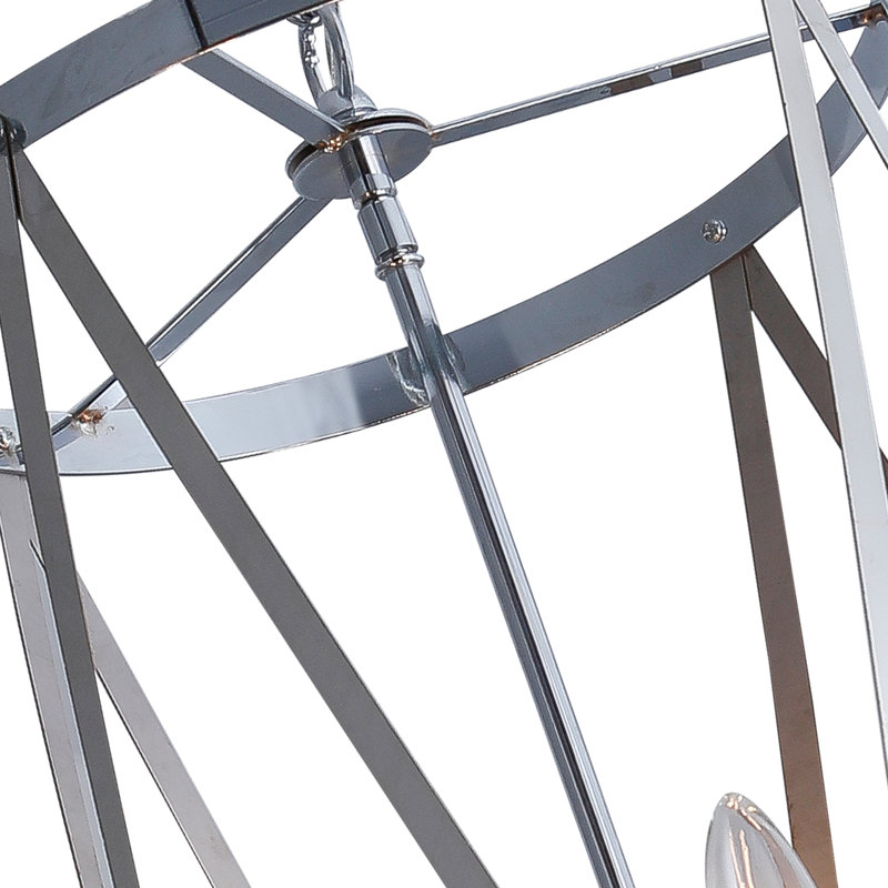 Trevino 4 - Light Dimmable Geometric Chandelier, Chrome