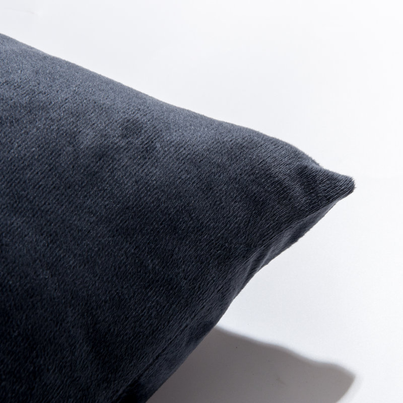 Square Zippered Throw Pillow Cover, Luxury Velvet Cover, Super Soft - NTBAY, 26" x 26", Charcoal Gray