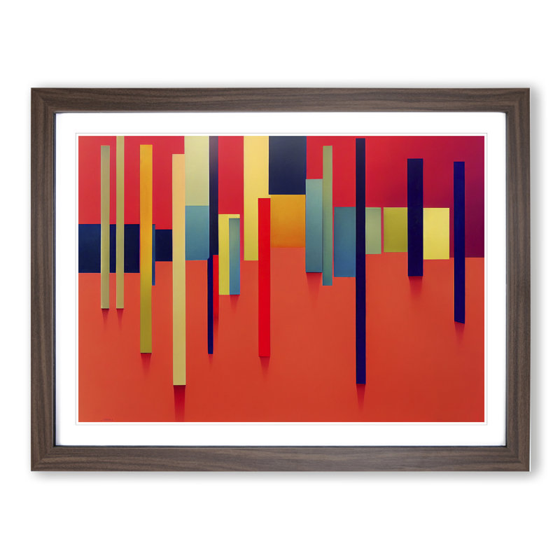 Intense Modern - Single Picture Frame Print, 25cm H x 34cm W x 2cm D, Walnut