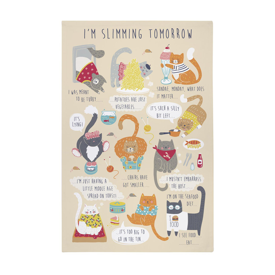 I'm Slimming Tomorrow Cotton Tea Towel