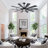 72" Modern Ceiling Fan with Light and Remote, 10-Blade Indoor Ceiling Fan, Quiet Reversible DC Motor, 3CCT LED Light, 6-Speed, Black/Walnut-129170805